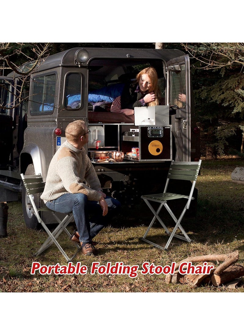 UPSTYLE - Folding Camping Chairs Portable Fishing Chairs, Portable Stool Chair, Green Fishing Chairs for Adults, 30 Inch Height Outdoor Chairs for Camping Chairs, BBQ, Gardening, Picnic & Travel Hiking - Image 1