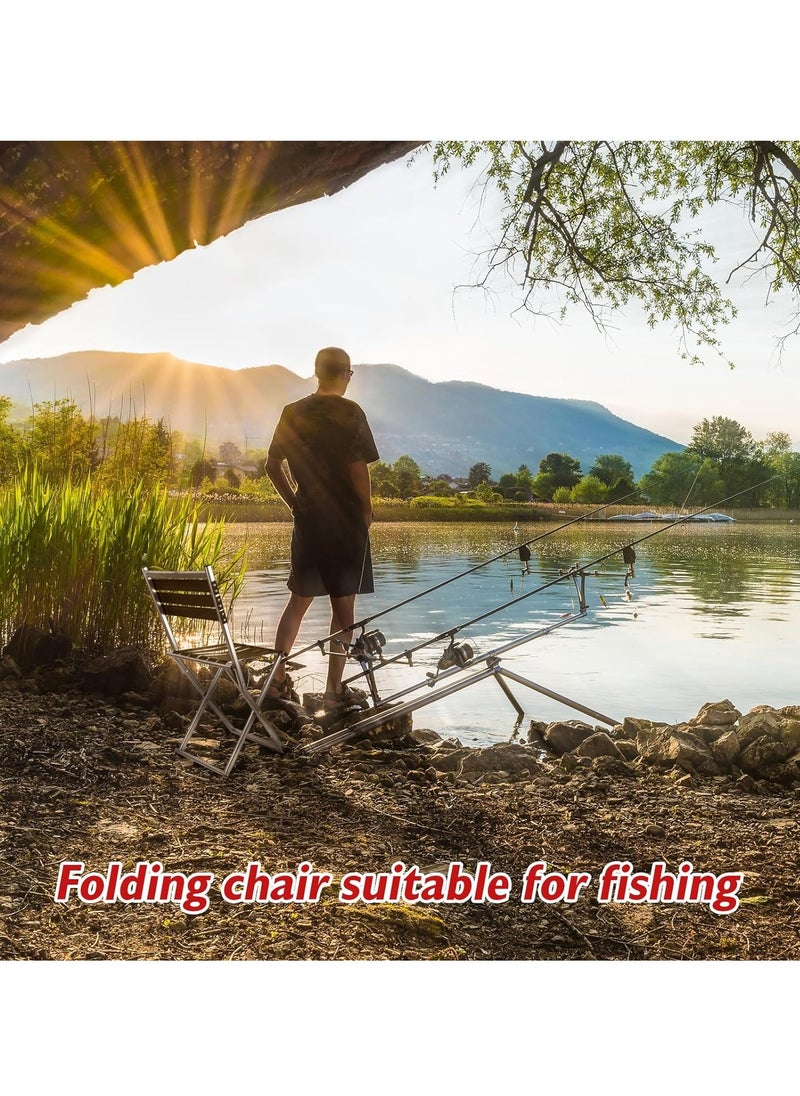 UPSTYLE - Folding Camping Chairs Portable Fishing Chairs, Portable Stool Chair, Green Fishing Chairs for Adults, 30 Inch Height Outdoor Chairs for Camping Chairs, BBQ, Gardening, Picnic & Travel Hiking - Image 1