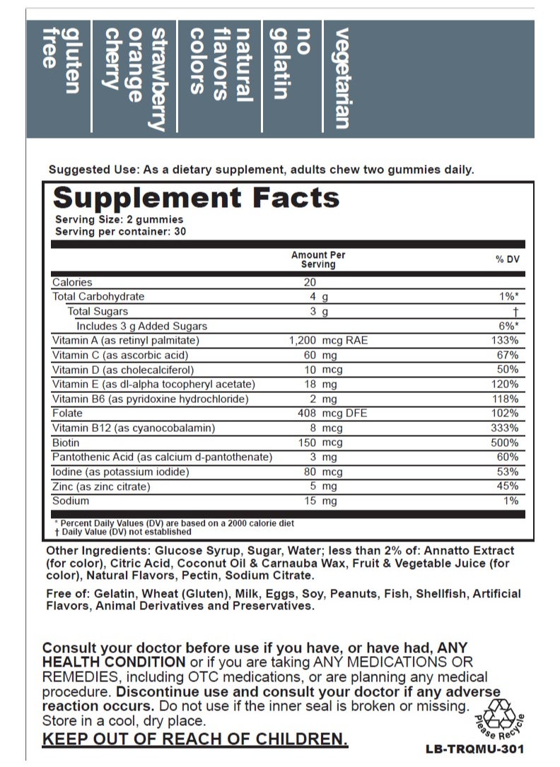 T.RQ Complete Multivitamin With Biotin Gummies For Adults  - Image 3