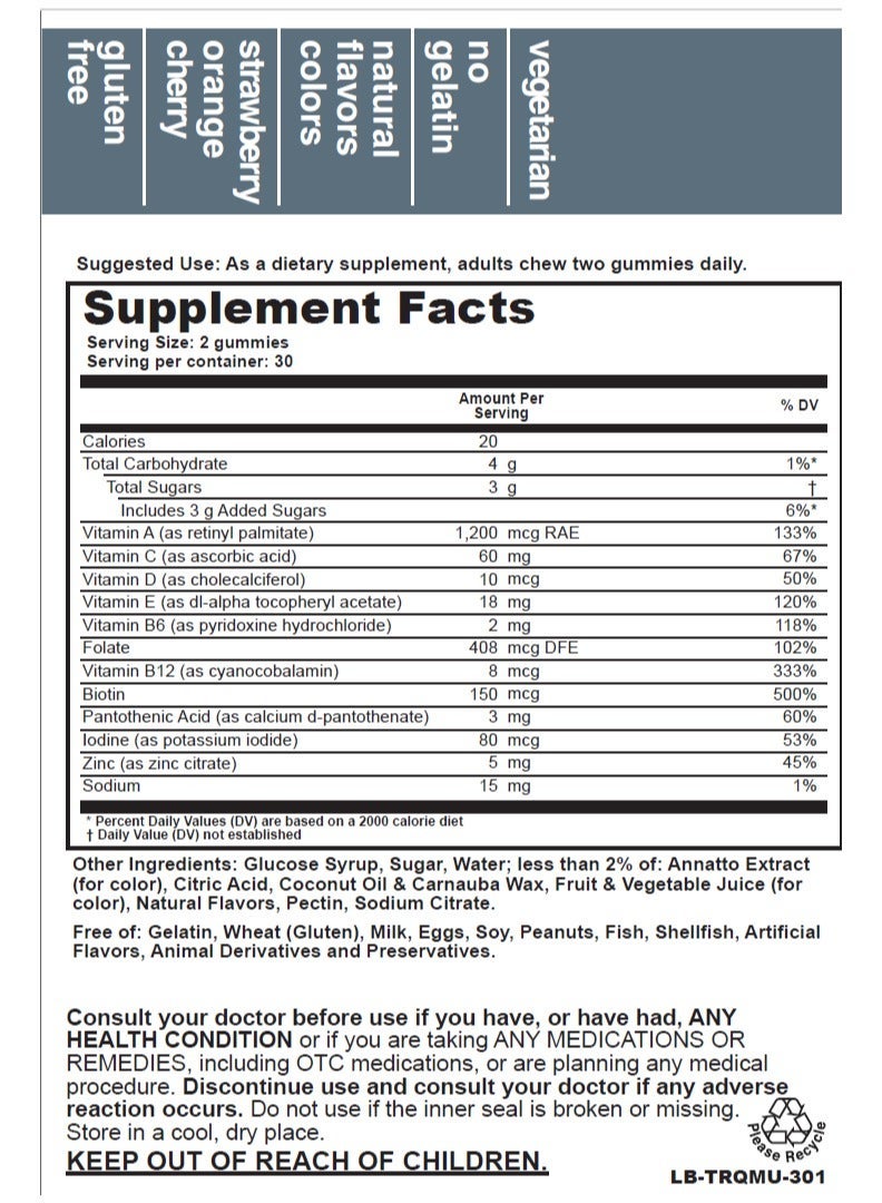 T.RQ Complete Multivitamin Adult Gummies with Biotin 150 mcg, 60 Count - Image 4