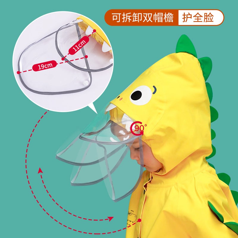 Lemon Children'S Raincoat Split Boy Girl Baby Poncho Cute Cartoon Schoolbag Reflective Rain Gauge For Primary School Students - Image 5