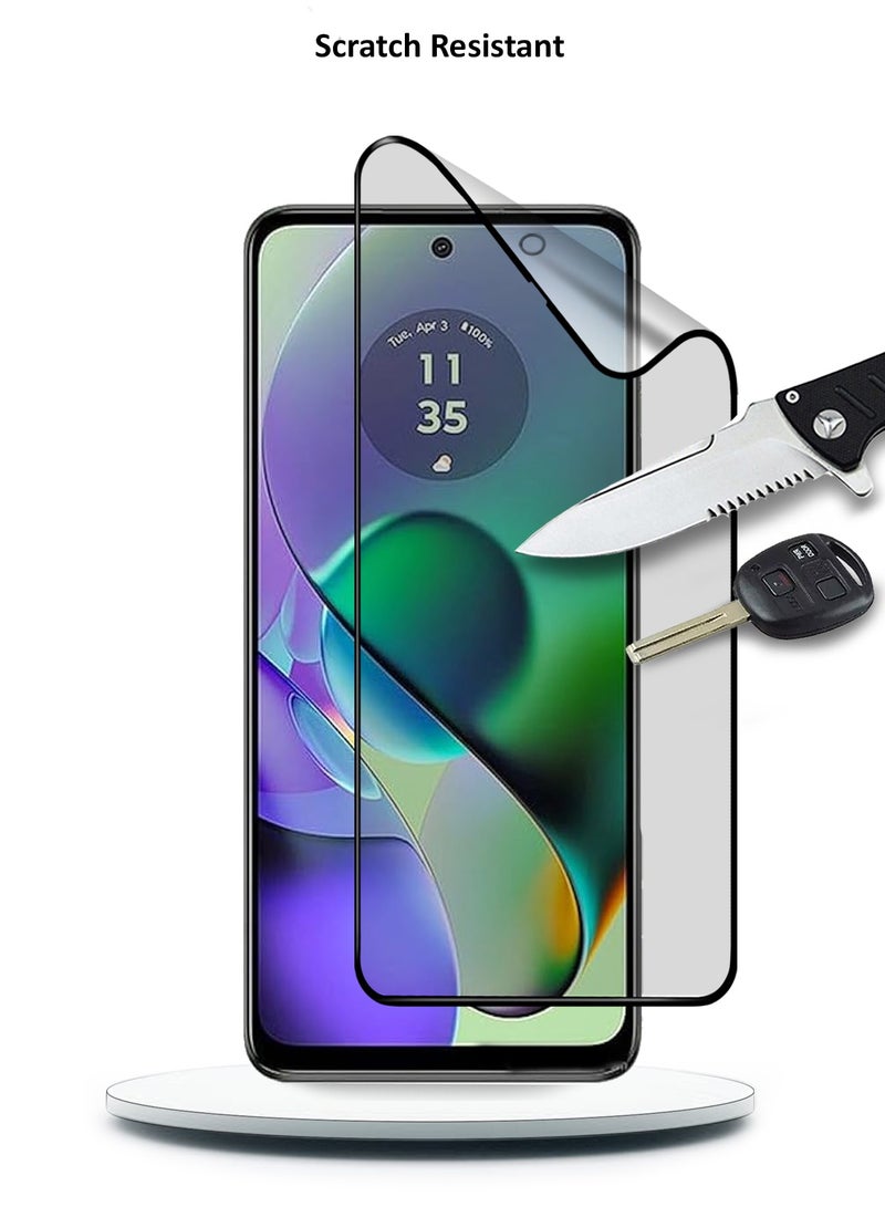 Wtech Motorola Moto G54 5G 2023 Nano Ceramic Full Glue Full Cover Matte Flexible Screen Protector (MSCNMN) -  Clear/Black - Image 5