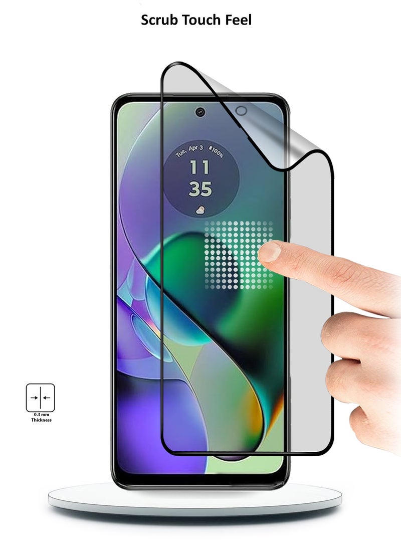 Wtech Motorola Moto G54 5G 2023 Nano Ceramic Full Glue Full Cover Matte Flexible Screen Protector (MSCNMN) -  Clear/Black - Image 3