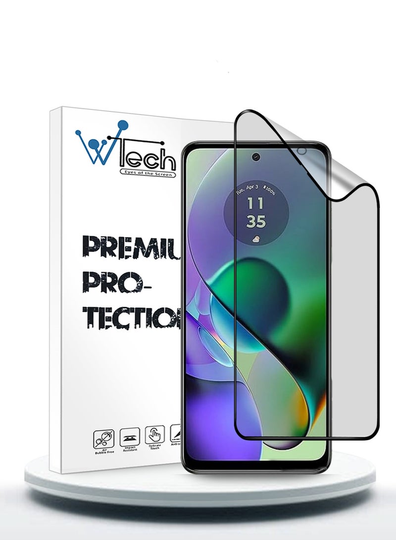 Wtech Motorola Moto G54 5G 2023 Nano Ceramic Full Glue Full Cover Matte Flexible Screen Protector (MSCNMN) -  Clear/Black - Image 1