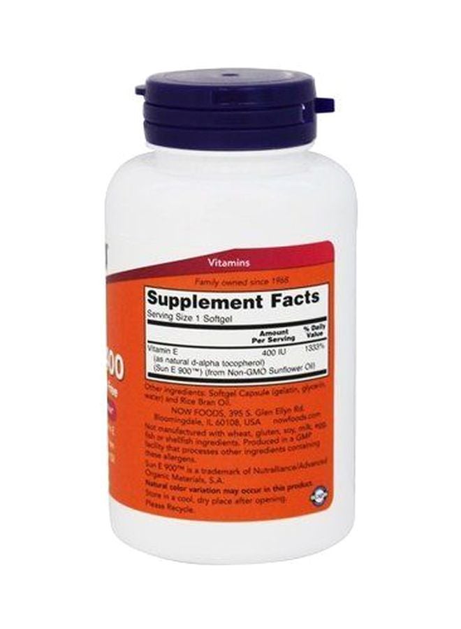 Now Foods Sun-E 400 Iu Dietary Supplement - 120 Softgels - Image 2