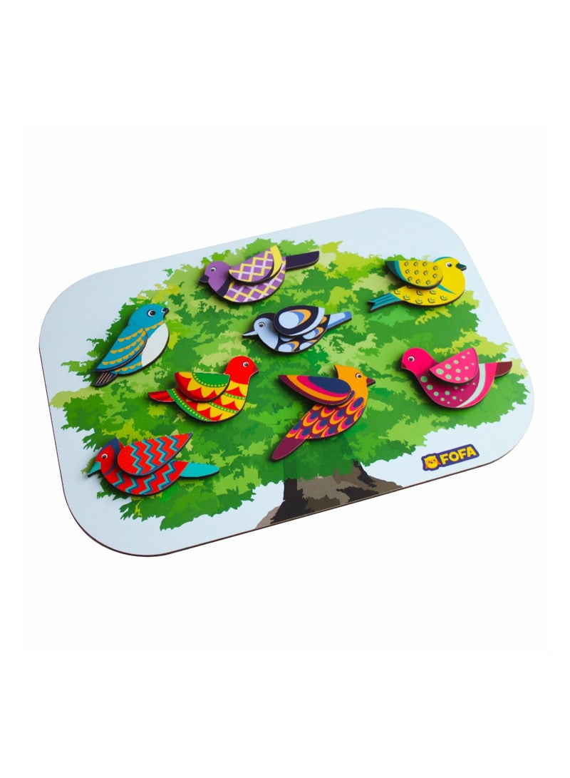 فوفا FOFA لوح تعليمي خشبي مع Velcro - لعبة طيور للأطفال - Image 1