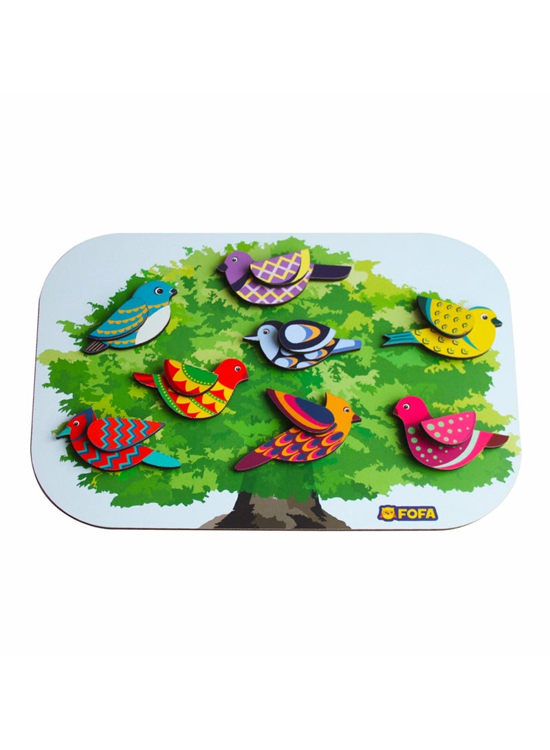 فوفا FOFA لوح تعليمي خشبي مع Velcro - لعبة طيور للأطفال - Image 2