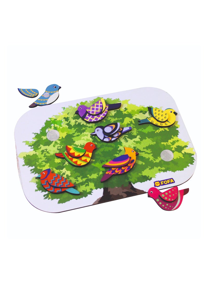 فوفا FOFA لوح تعليمي خشبي مع Velcro - لعبة طيور للأطفال - Image 4