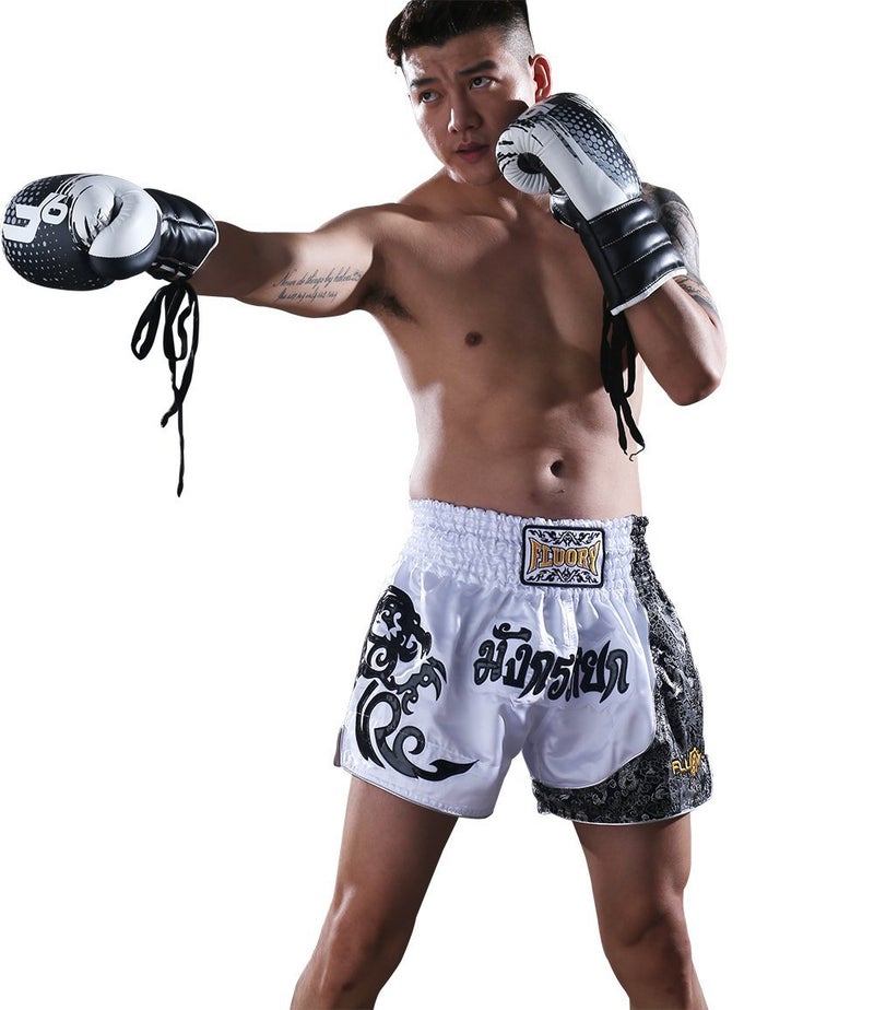 FLUORY Muay Thai Fight Shorts,MMA Shorts Clothing Training Cage Fighting Grappling Martial Arts Kickboxing Shorts Clothing - Image 4