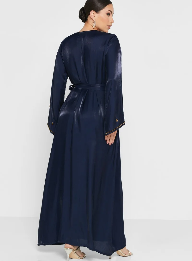 hayas closet Embellished Belted Jalabiya