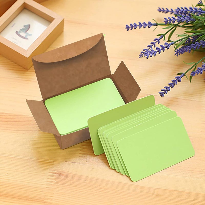 VANRA 300PCS Small Blank Index Cards 3.5x2 inches Note Cards Study Flash Cards, Word Message Gift DIY Cards Kraft Paper Tags (Assorted Colors Light, 300/Pack) - Image 5