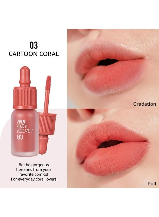 Peripera Ink Airy Velvet Lip Tint 0.14 fl. oz - (#03 CARTOON CORAL) - Image 2