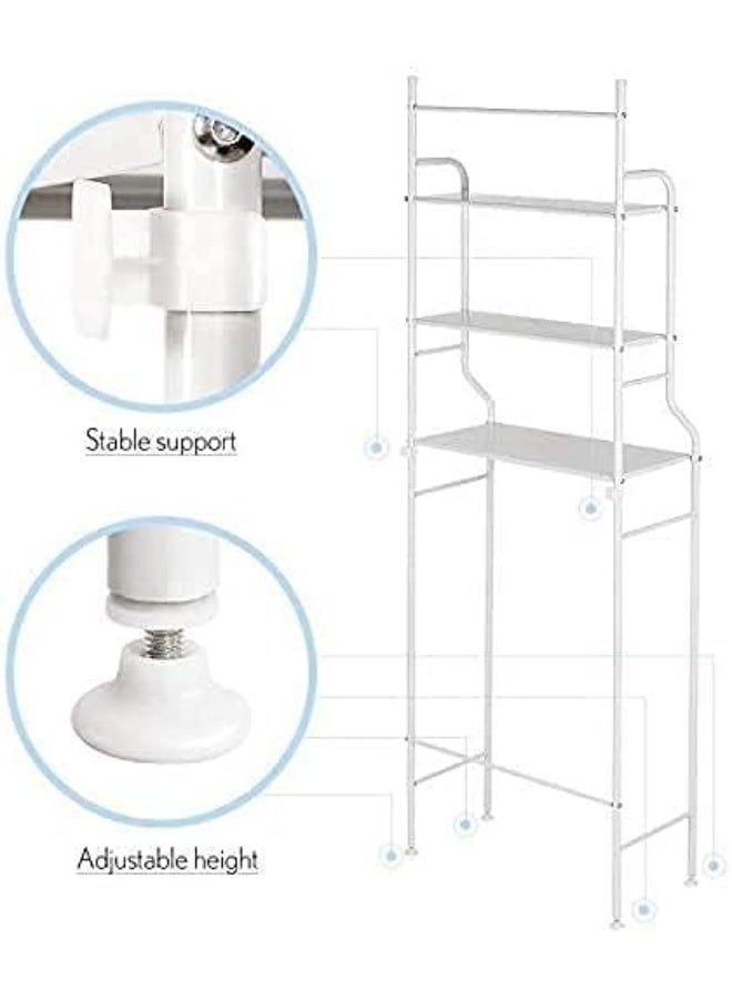 Smart Bathroom Organizer: 3-Tier Over-the-Toilet Metal Storage Rack Maximize your bathroom space with this sleek, space-saving organizer. Specially designed to turn the unused area above your toilet or washing machine into a fully integrated, modern storage unit. - Image 5