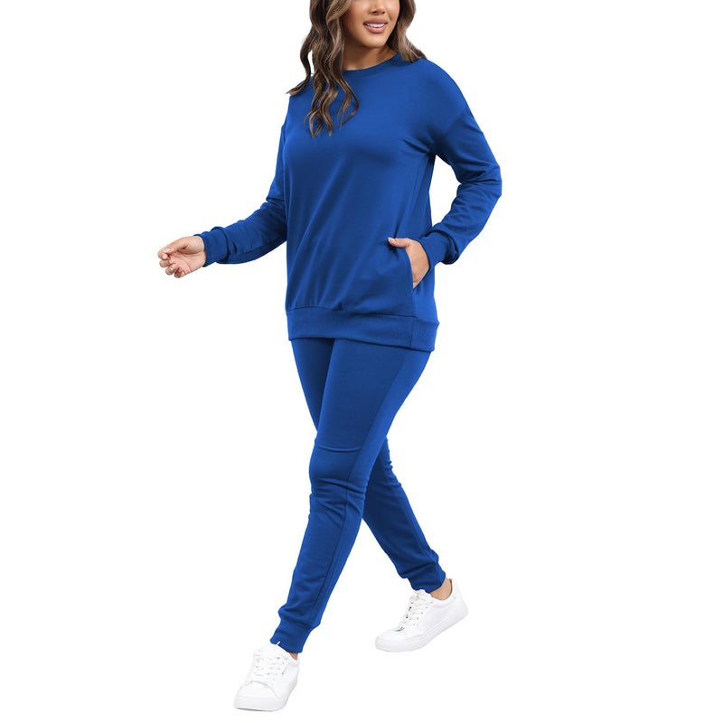 HBQ ملابس مكونة من قطعتين للنساء بدلة رياضية عصرية بأكمام طويلة - أزرق - كبير - Image 5