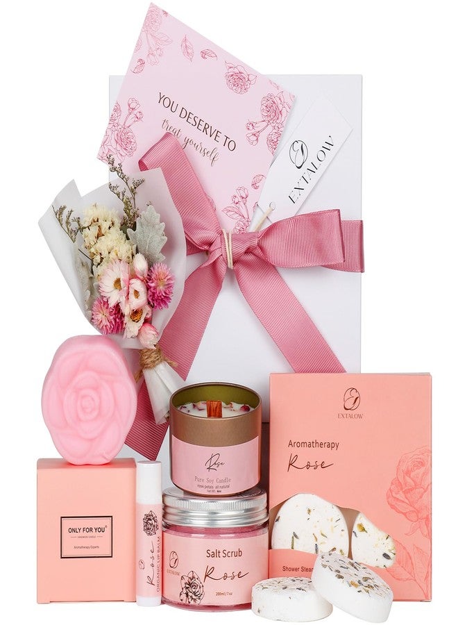 EXTALOW Spa Gifts for Women Bath and Body Gift Basket Mothers Day Gifts Rose Home Spa Set Self Care Gifts for Mom Sister Her Wife Birthday Gifts for Women Spa Kit Care Package Thank You Gifts - Image 1