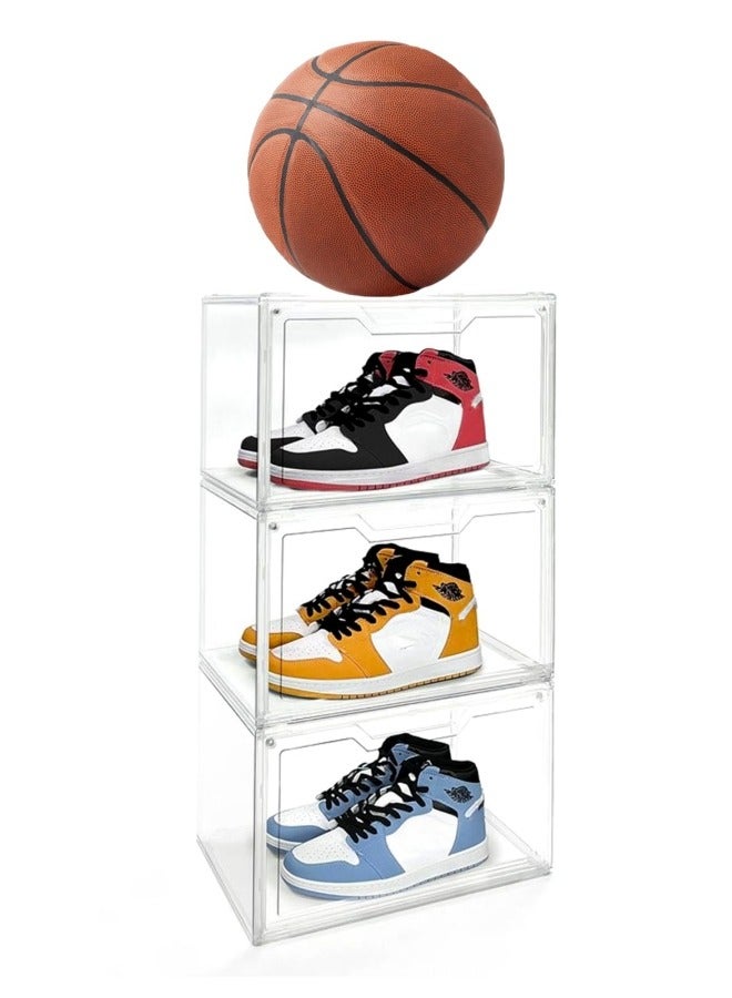 GGEROU Clear Shoe Box of 3 pcs,Shoe organizer,Ultra Clear Plastic Handbag Shoe Storage Organizer for Closet, 360° Fully Transparent Professional Grade Shoe Display Case - Image 1