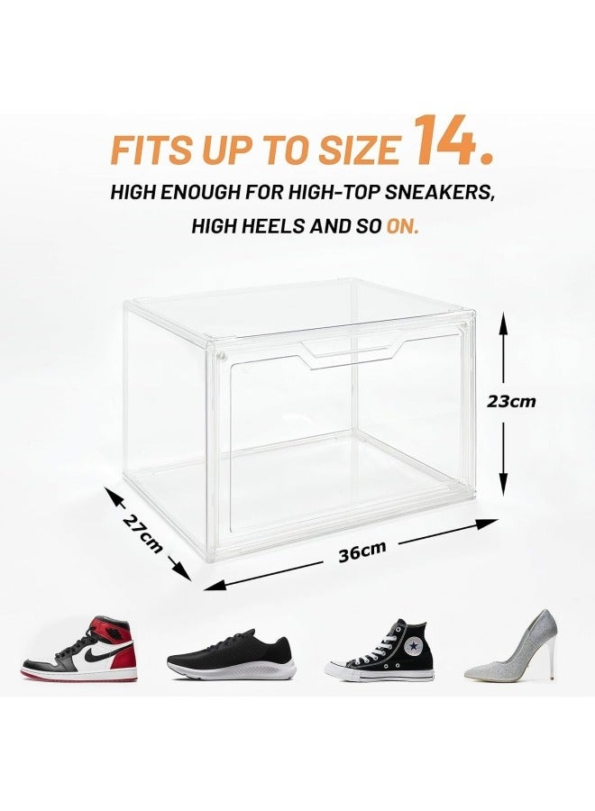 GGEROU Clear Shoe Box of 3 pcs,Shoe organizer,Ultra Clear Plastic Handbag Shoe Storage Organizer for Closet, 360° Fully Transparent Professional Grade Shoe Display Case - Image 5