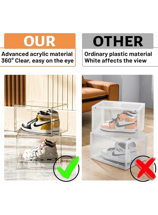 GGEROU Clear Shoe Box of 3 pcs,Shoe organizer,Ultra Clear Plastic Handbag Shoe Storage Organizer for Closet, 360° Fully Transparent Professional Grade Shoe Display Case - Image 3