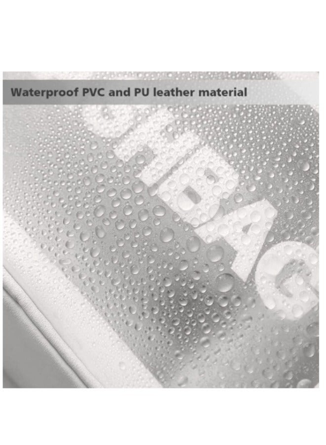 3-Piece Wash Bag Waterproof Cosmetic Organizer and Zippered Cosmetic Bag Set (Pink, Black, White) - Image 5