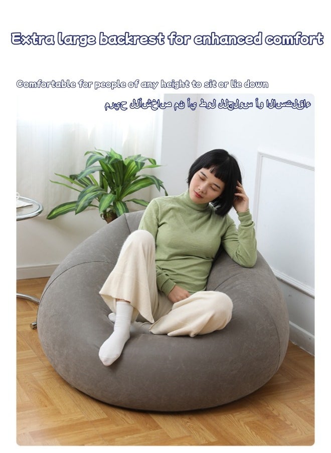 Aikenn - Bean Bag,Bean Bag Chair,Inflatable Bean Bag Sofa,Leisure Inflatable Bean Bag,Inflatable Lazy Sofa,Portable Inflatable Bean Bag Chair,Foldable,PVC Flocking,With Air Pump Suitable For Bedroom Living Room And Camping(Blue) - Image 1