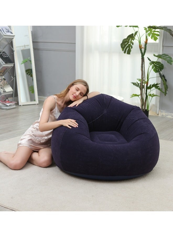 Aikenn - Bean Bag,Bean Bag Chair,Inflatable Bean Bag Sofa,Leisure Inflatable Bean Bag,Inflatable Lazy Sofa,Portable Inflatable Bean Bag Chair,Foldable,PVC Flocking,With Air Pump Suitable For Bedroom Living Room And Camping(Blue) - Image 1
