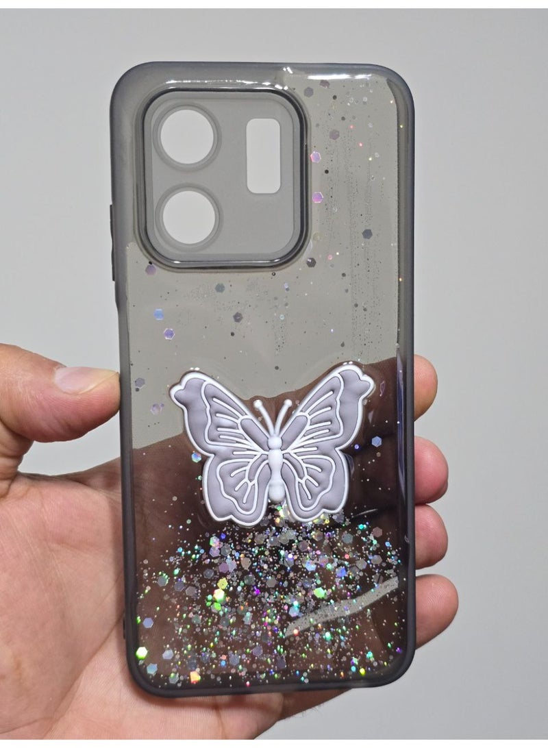 غطاء خلفي عليه فراشة متوافق مع هاتف انفنكس هوت  50i / سمارت 9 - Image 1