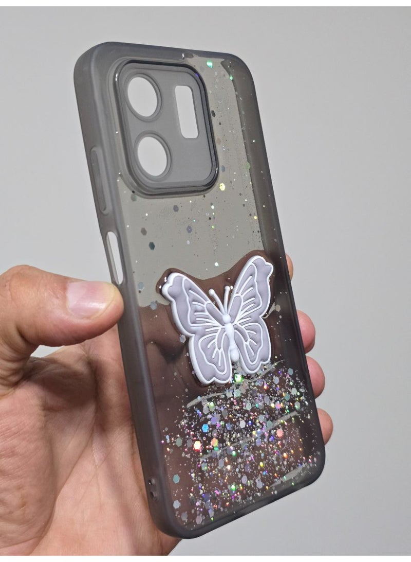 غطاء خلفي عليه فراشة متوافق مع هاتف انفنكس هوت  50i / سمارت 9 - Image 2