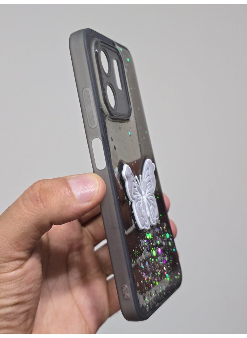 غطاء خلفي عليه فراشة متوافق مع هاتف انفنكس هوت  50i / سمارت 9 - Image 3