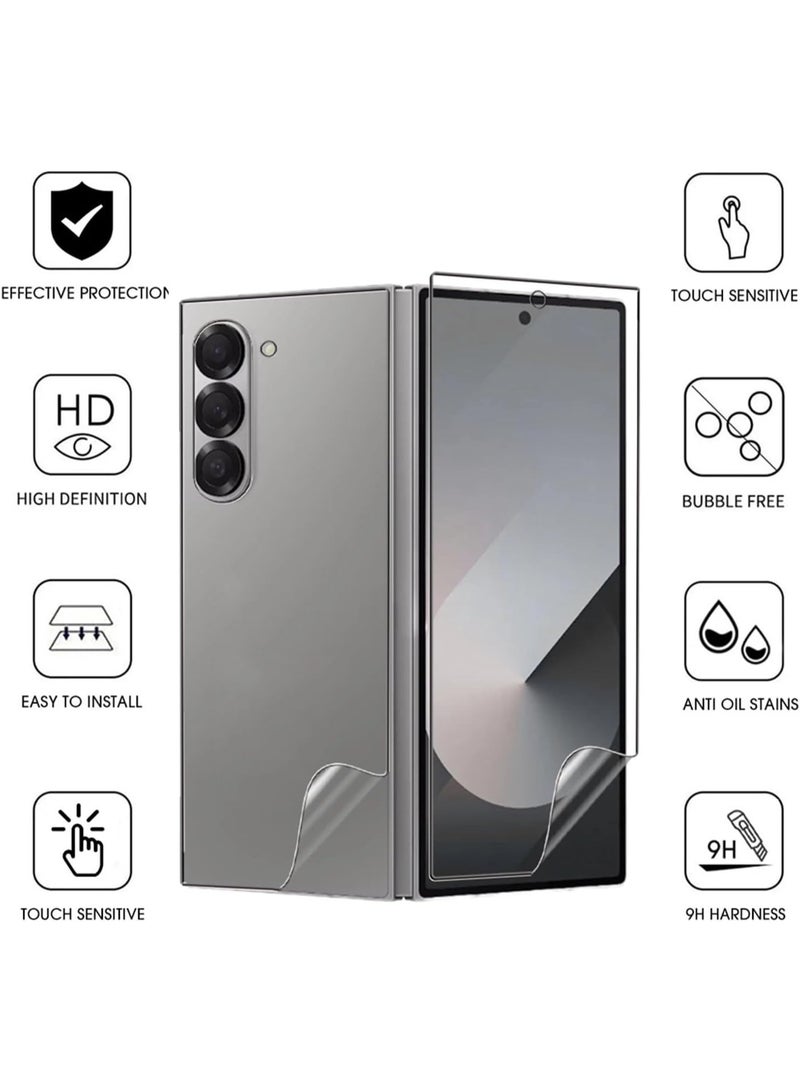 Muzz درع غير مرئي 3 في 1 فيلم هيدروجيل لجهاز سامسونج Z Fold 7 واقيات شاشة خلفية ناعمة مضادة للخدش HD للداخل والخارج لجهاز Galaxy Z Fold7 5G ليس زجاج 2 (عبوة) - Image 4