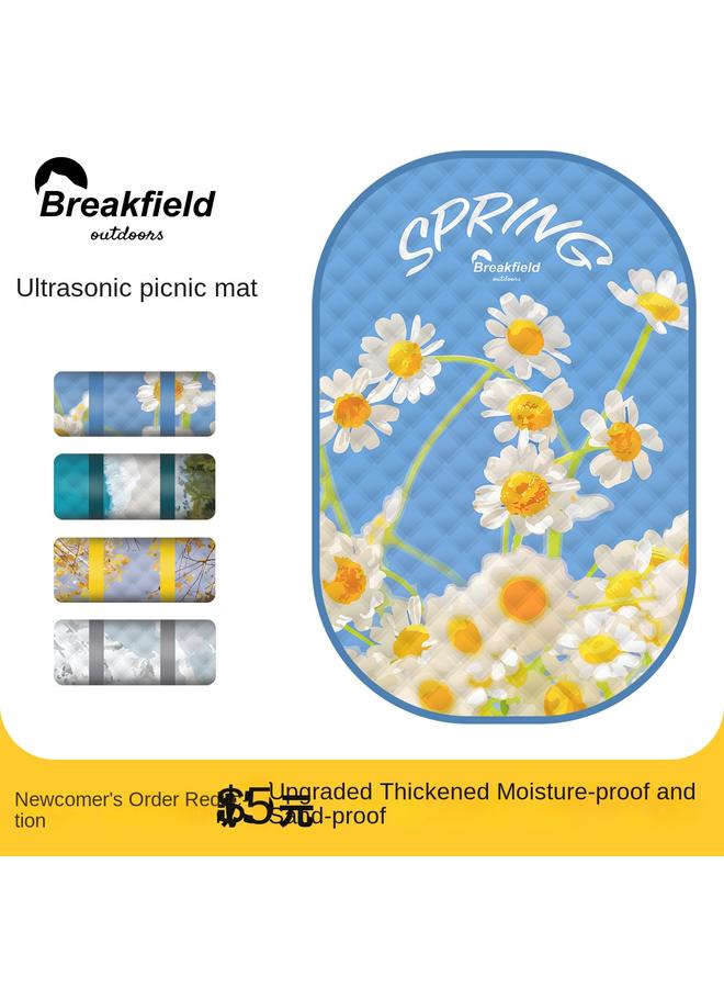 Bluejw Beifu Breakfield Thickened Ultrasonic Picnic Mat Outdoor Camping Mat Waterproof Portable Lawn Moistureproof Mat - Image 2