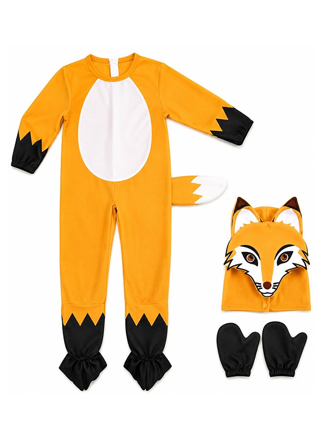 Toy Land Kids Fox Animal Costume Set with Hood – Fancy Dress Jumpsuit Outfit for Boys & Girls of age 6 to 7 years - Image 1