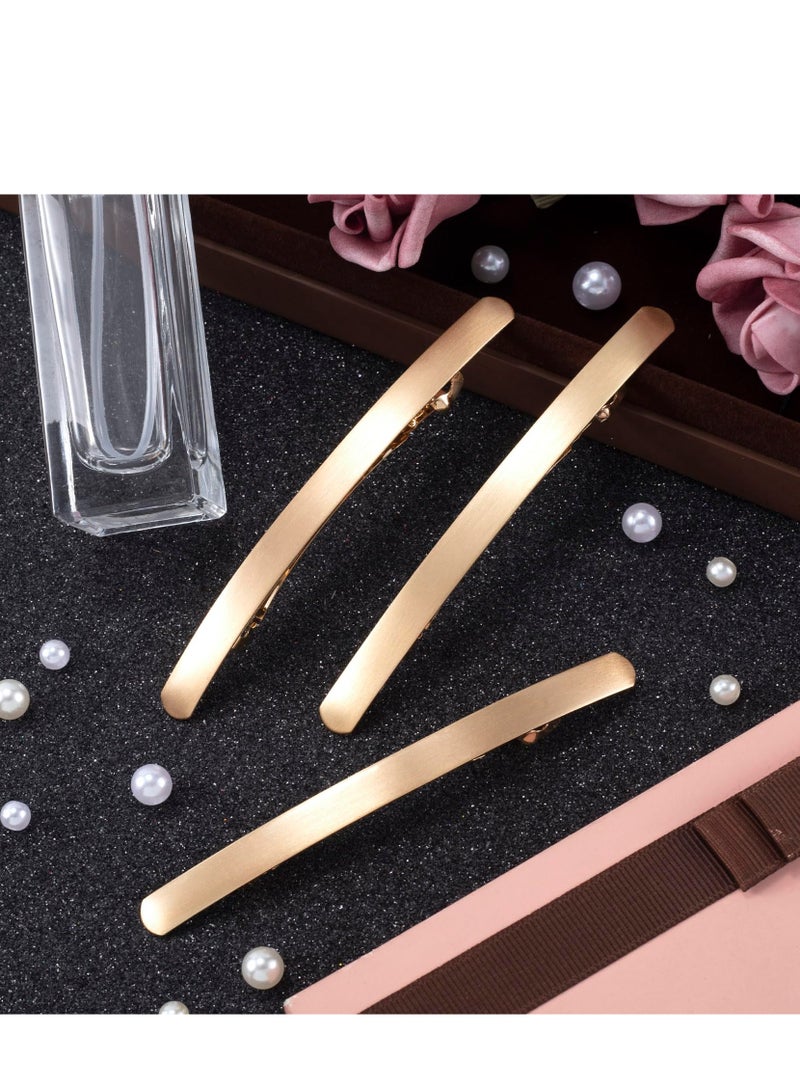 Zikra Metal Hair Clips,3Pcs Smooth Surface Gold Barrettes, French Styles Clasps Simple Spring Clamps Snaps, For Girls Women Ladies Wedding Party Head Decor - Image 5