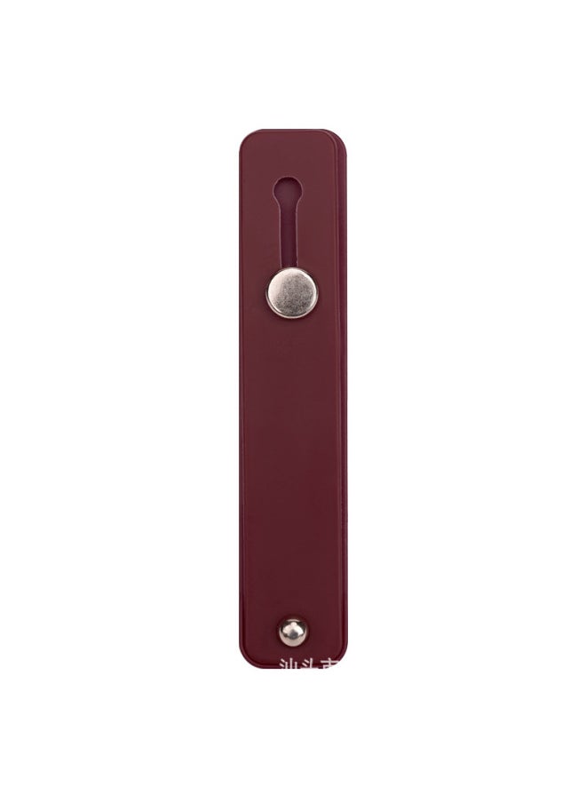 Generic Silicone Mobile Phone Ring Bracket Solid Color Push-pull Mobile Phone Back Sticker Silicone Push-pull Live Lazy Stand-Color:Deep Red-Style:K167 Bare Metal  - Image 1