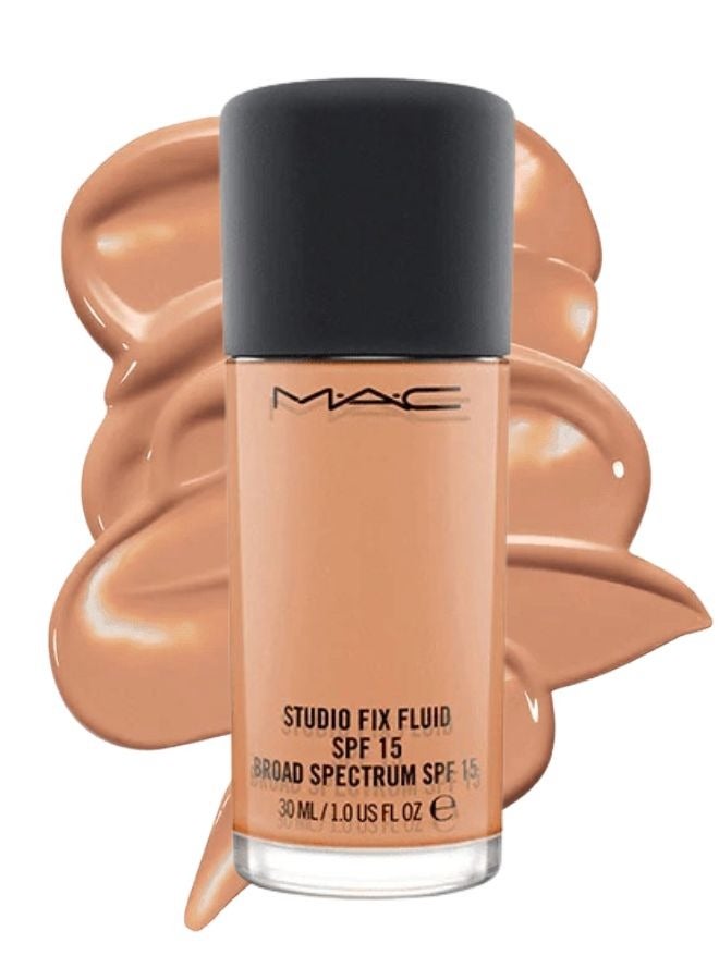 MAC Cosmetics MAC Studio Fix Fluid SPF 15 Foundation NW30 – 24HR Long-Wear, Matte Finish, Oil Control, Medium-to-Full Coverage - Image 1
