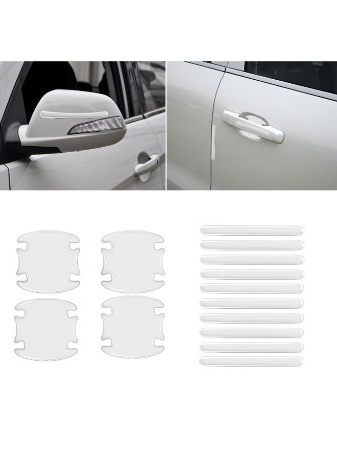 14 قطعة من واقيات أبواب السيارة، ملصقات حماية مصد الصدمات الخلفية المضادة للتصادم، ملصقات حماية عالمية مضادة للخدش مناسبة لمعظم مقابض السيارات - Image 1
