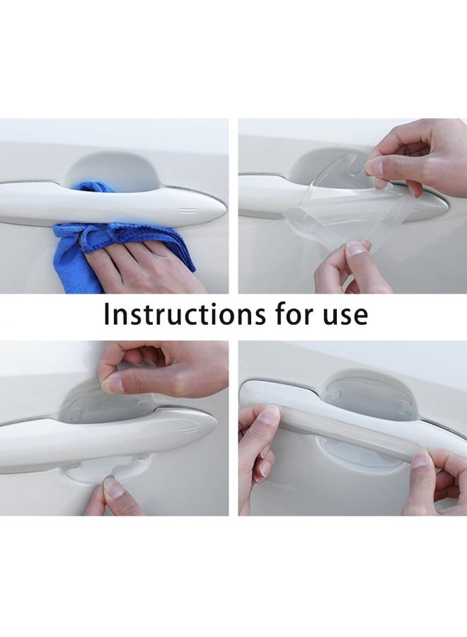 14 قطعة من واقيات أبواب السيارة، ملصقات حماية مصد الصدمات الخلفية المضادة للتصادم، ملصقات حماية عالمية مضادة للخدش مناسبة لمعظم مقابض السيارات - Image 3