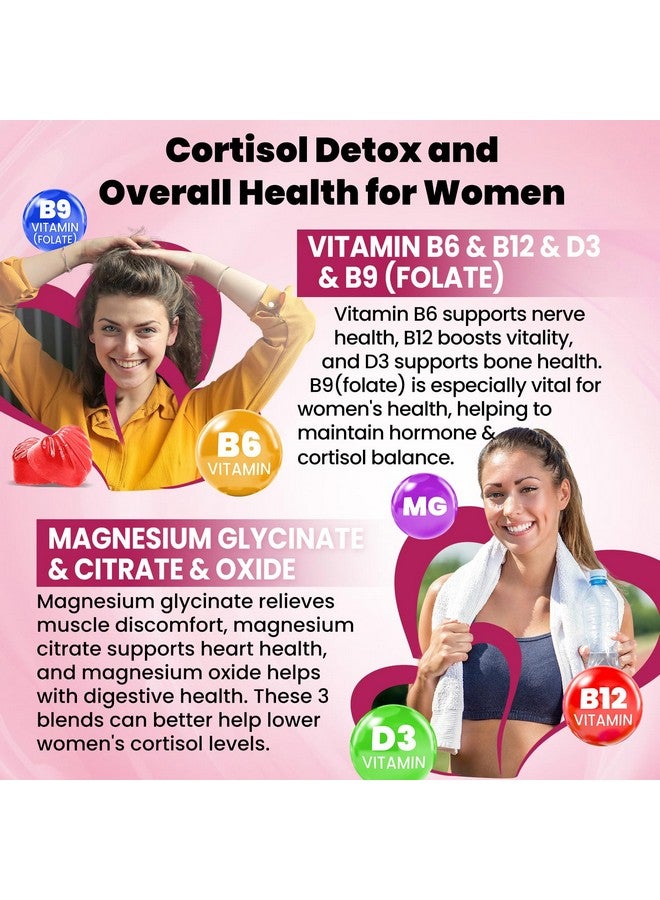 duwhot duwhot Cortisol Gummies, 15 in 1 Lower Cortisol Supplements for Women, w. Ashwagandha, Magnesium, Phosphatidylserine, Folate for Hormone Balance, Mood, Focus, Sleep Support, Sugar Free, Vegan, 60  - Image 4