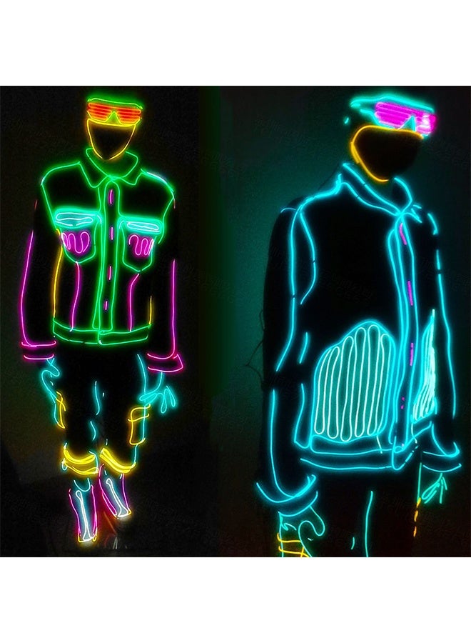 Wire Neon Glowing Strobing Electroluminescent Light El Wire w/Battery Pack for Parties, Halloween Decoration (Blue) - Image 5