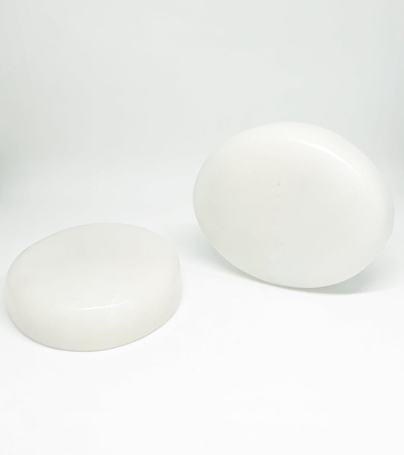 KRAFT CLOUDS Natural White Marble Paper Weight Oval Shape (Set of 2 Pcs.) | Stone Handmade Paper Organiser | Study Table Accessory - Image 1
