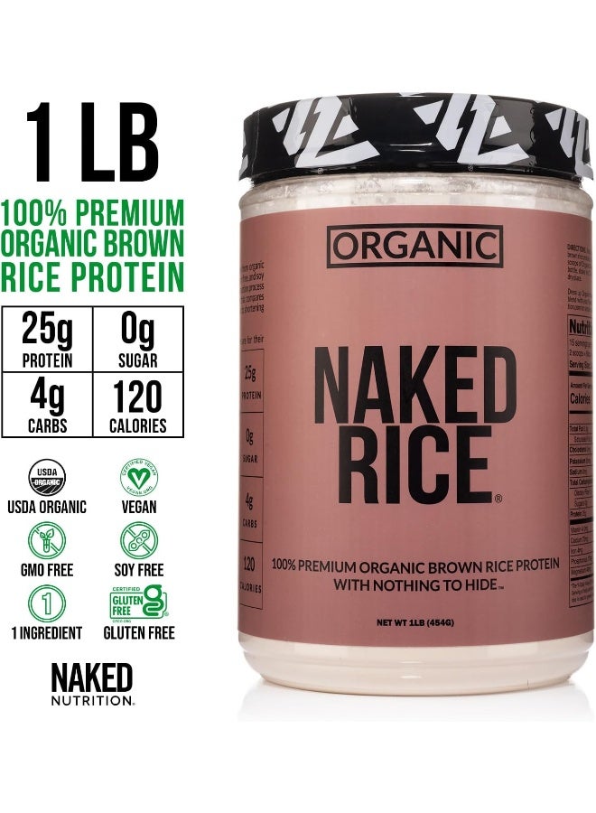 NAKED nutrition Naked Rice 1Lb - Organic Brown Rice Protein Powder - Vegan Protein Powder - 5Lb Bulk, Gmo Free, Gluten Free & Soy Free. Plant-Based Protein, No Artificial Ingredients - 15 Servings  - Image 2