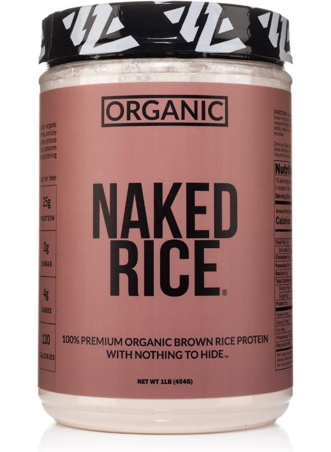 NAKED nutrition Naked Rice 1Lb - Organic Brown Rice Protein Powder - Vegan Protein Powder - 5Lb Bulk, Gmo Free, Gluten Free & Soy Free. Plant-Based Protein, No Artificial Ingredients - 15 Servings  - Image 1