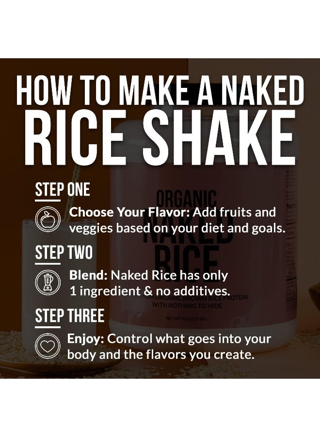 NAKED nutrition Naked Rice 1Lb - Organic Brown Rice Protein Powder - Vegan Protein Powder - 5Lb Bulk, Gmo Free, Gluten Free & Soy Free. Plant-Based Protein, No Artificial Ingredients - 15 Servings  - Image 5