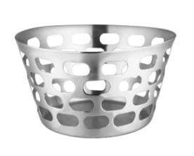Alluring Homz Alluring Homz Bread Basket Stainless Steel Round Shaped Roti BasketNaan ServingMirror Finish 20 X 10 CM Silver 4  - Image 4