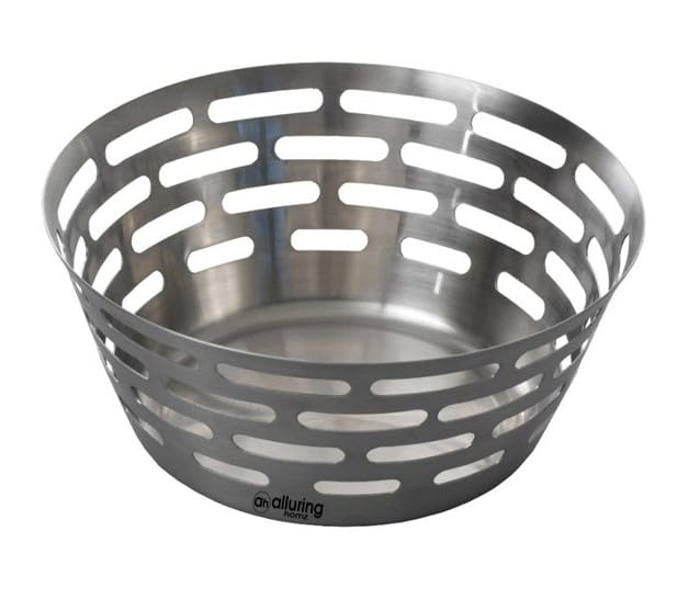 Alluring Homz Alluring Homz Bread Basket Stainless Steel Round Shaped Roti BasketNaan ServingMirror Finish 20 X 10 CM Silver 4  - Image 3