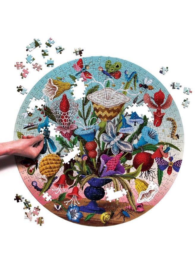 eeboo Puzzle Round Crazy Bug Bouquet 500 Pieces  - Image 5