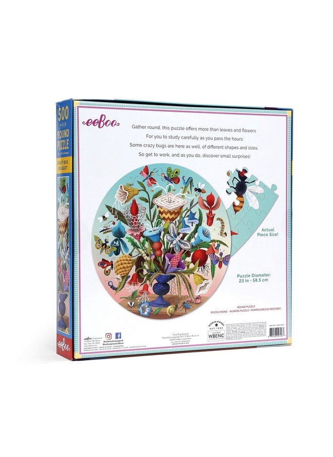 eeboo Puzzle Round Crazy Bug Bouquet 500 Pieces  - Image 4