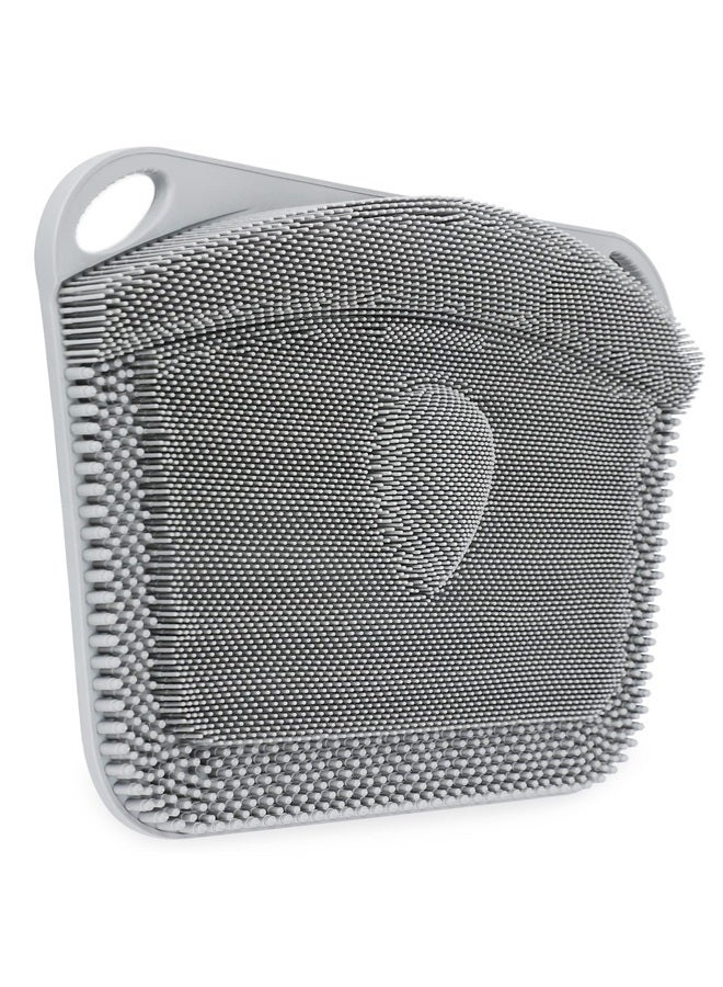 FReatech Large Silicone Foot Scrubber Mat - Shower Foot Cleaner Brush to Clean, Exfoliate and Massage Feet Without Bending Over, Improve Foot Appearance and Overall Health, Grey - 44 x 33 cm - Image 1