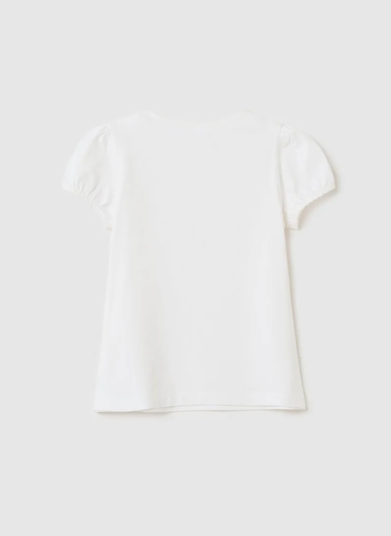 او في اس T-Shirt With Diamantés And Butterflies Application