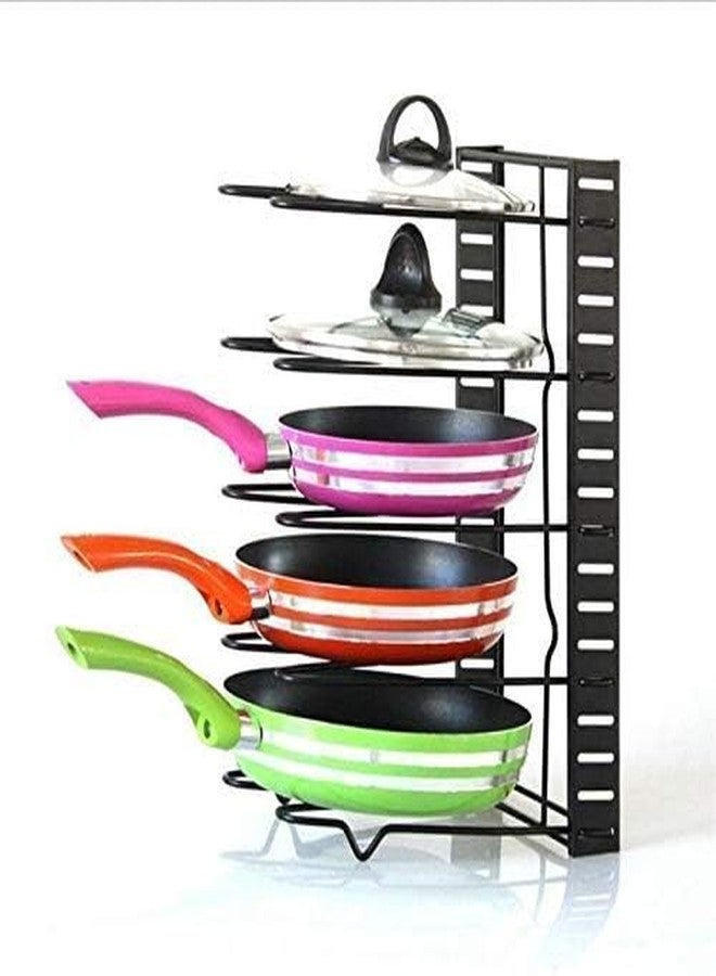 Gowky Metal Pot and Pan Organizer Rack for Cabinet Adjustable Pan Pot Rack Upgraded Heavy Duty and Deep U-shaped Design with Obstructed Slip Layer Cabinet Pantry Pot Pan Lid Holder - Image 1