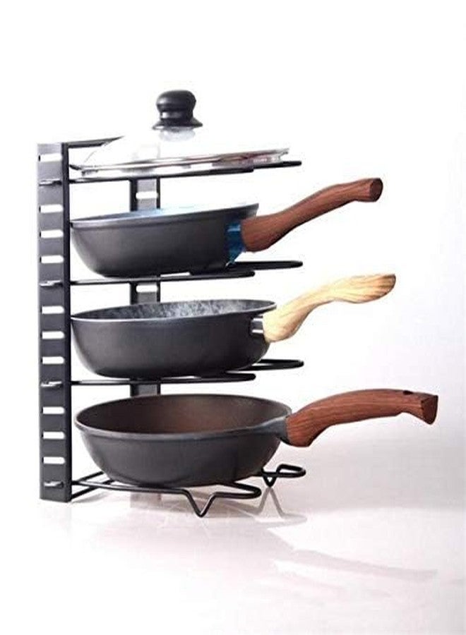 Gowky Metal Pot and Pan Organizer Rack for Cabinet Adjustable Pan Pot Rack Upgraded Heavy Duty and Deep U-shaped Design with Obstructed Slip Layer Cabinet Pantry Pot Pan Lid Holder - Image 5